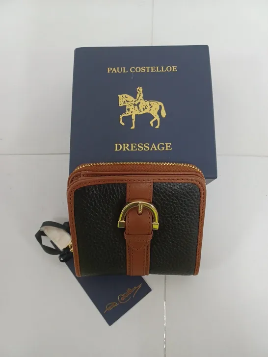 BOXED PAUL COSTELLOE DRESSAGE WALLET IN NAVY/BROWN 