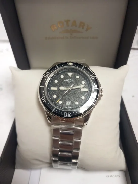 BOXED ROTARY GENTS CLASSIC DIVE STYLE WRIST WATCH