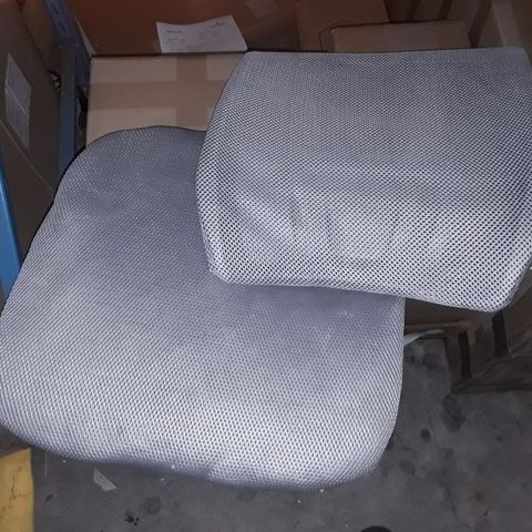 GREY UPHOLSTERED HEIGHT ADJUSTABLE OFFICE CHAIR 
