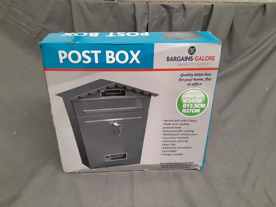 BOXED BARGAINS GALORE POST BOX IN BATTLESHIP GREY