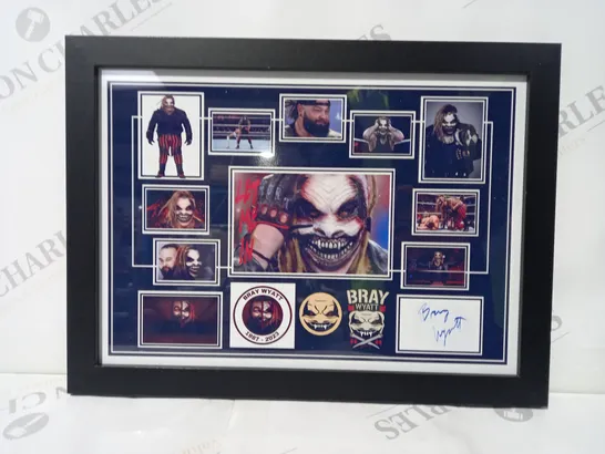 FRAMED BRAY WYATT AUTOGRAPHED COLLAGE PHOTO ART PRINT