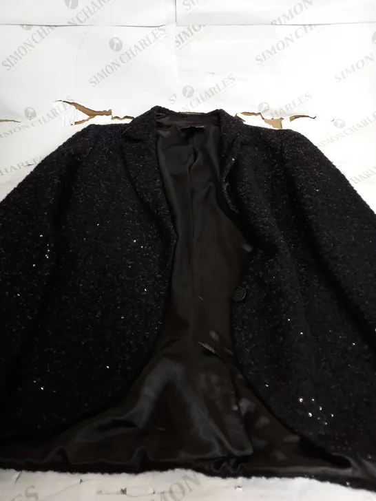 EMPORIO ARMANI SEQUIN BLACK BLAZER - SIZE 42