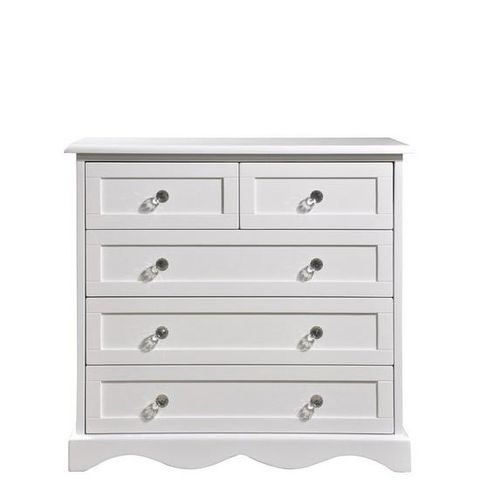BOXED TIA 3+2 CHEST OF DRAWERS - WHITE (1 BOX)