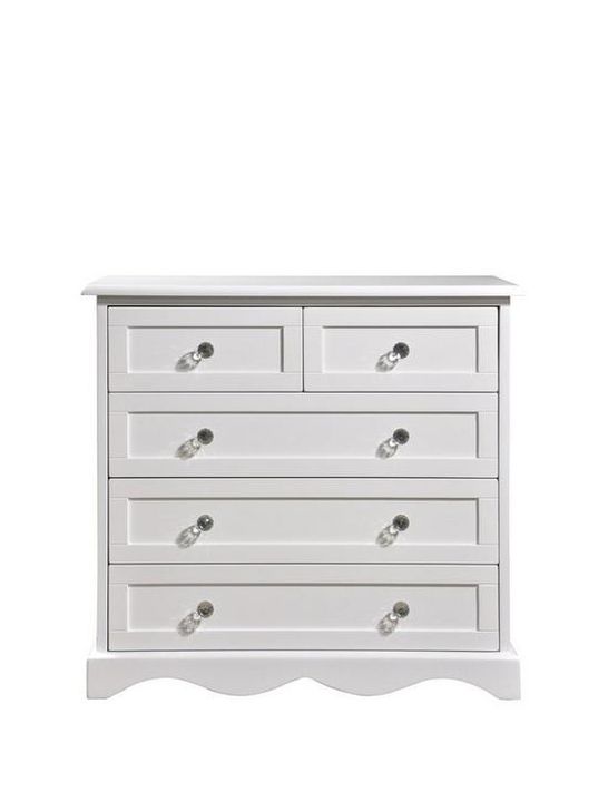BOXED TIA 3+2 CHEST OF DRAWERS - WHITE (1 BOX)