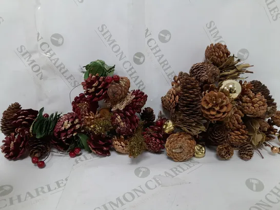 SET OF 3 FESTIVE PINECONE GARLANDS 120CM