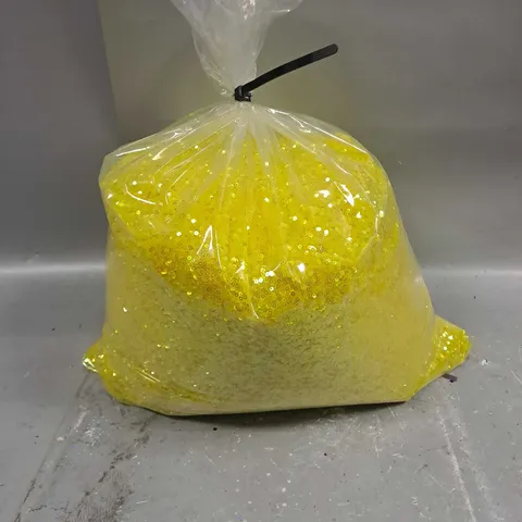 BAG OF 3MM YELLOW SEQUINS APPROXIMATELY 13KG - COLLECTION ONLY