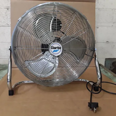 BOXED CLARKE CHROME FLOOR FAN - CFF18C100