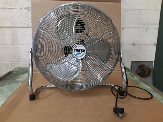 BOXED CLARKE CHROME FLOOR FAN - CFF18C100