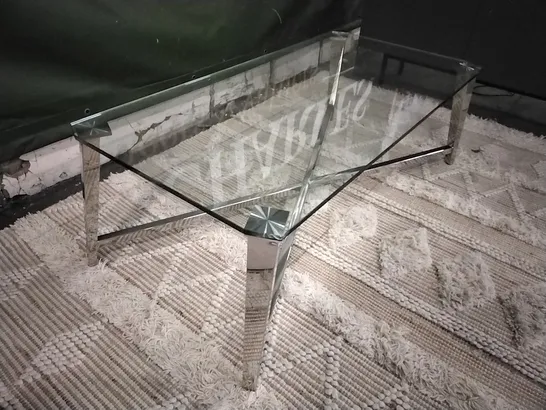 DESIGNER KESTERPORT KIMBERLEY LONG JOHN CHROME/GLASS COFFEE TABLE  RRP £696