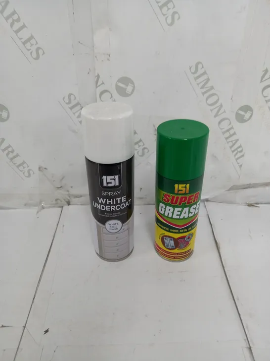 LARGE BOX OF APPROXIMATELY 30 AEROSOLS TO INCLUDE 151 SUPER GREASE, AND 151 SPRAY WHITE UNDERCOAT - COLLECTION ONLY 