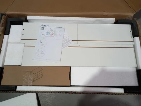 BOXED WHITE CHEST OF DRAWERS