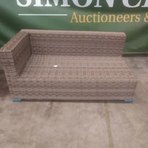 RATTAN EFFECT 2 SEATER GARDEN SOFA SECTION