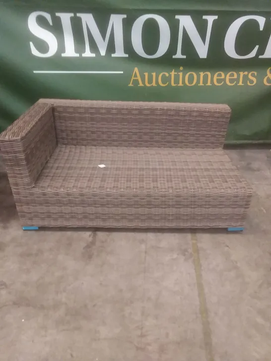 RATTAN EFFECT 2 SEATER GARDEN SOFA SECTION