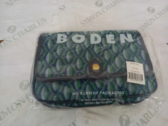 BODEN GREEN AND BLACK STRAPPED BAG 