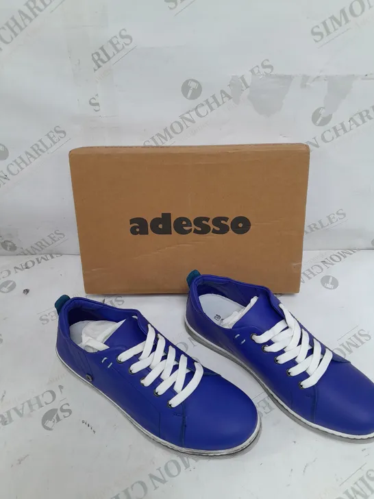 BOXED ADESSO ELECTRIC BLUE LACED TRAINER SIZE 6