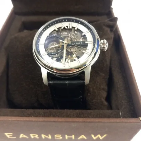 BOXED EARNSHAW AUTOMATIC MOVEMENT ES-8149 STAINLESS STEEL WRIST WATCH