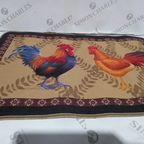 HEN & ROOSTER DESIGNED WELCOME MAT 