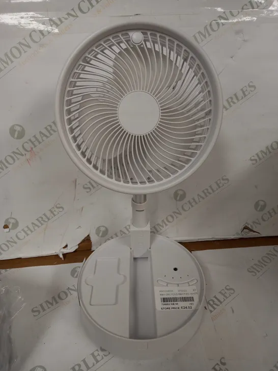 BELL & HOWELL OSCILLATING FOLDING RECHARGEABLE FAN, WHITE