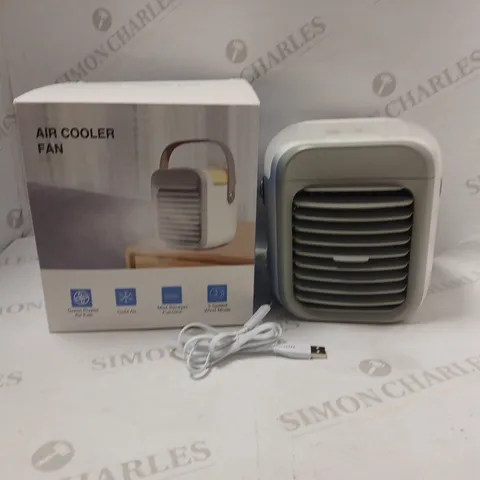 BOXED AIR COOLER FAN USB POWERED 3 SPEED WITH MIST SPRAYER FUNCTION