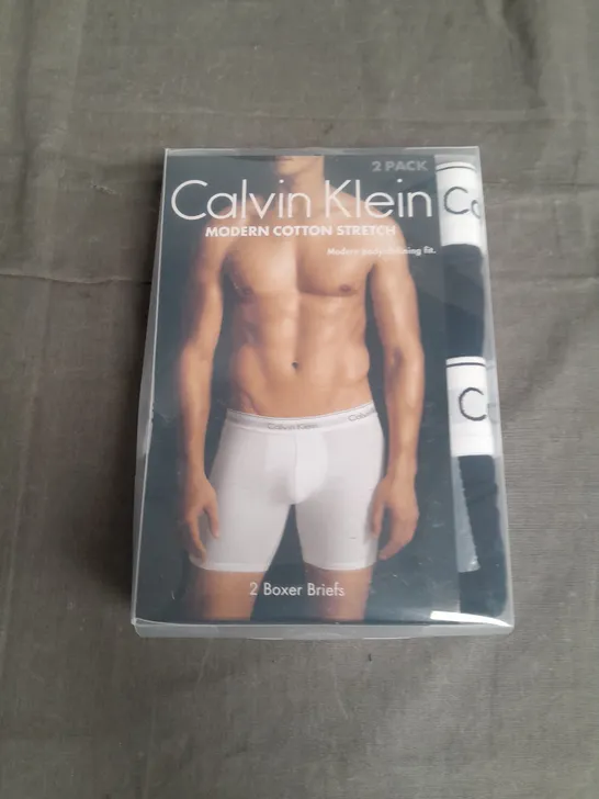 CALVIN KLEIN 2 PACK OF BOXER BRIEFS IN BLACK - L