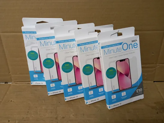 LOT OF 5 MINUTE ONE CLEAR CASES FOR IPHONE 13