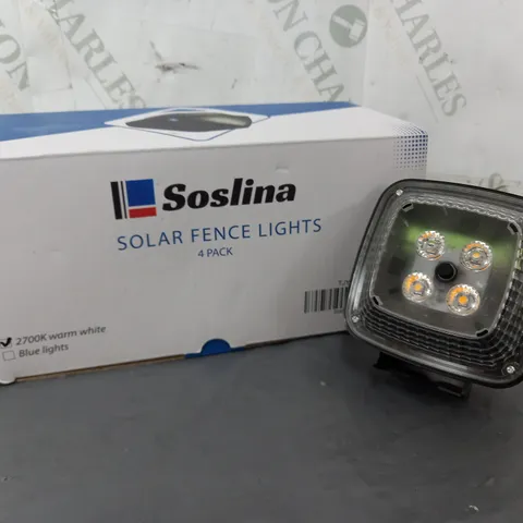 BOXED SOSLINA SOLAR FENCE LIGHTS (SET OF 4)