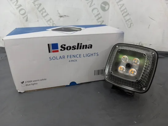 BOXED SOSLINA SOLAR FENCE LIGHTS (SET OF 4)