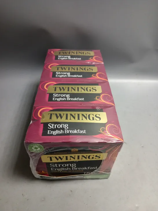 LOT OF 4 BOXES OF TWININGS STRONG ENGLISH BREAKFAST TEABAGS 80 BAGS PER BOX