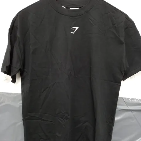 GYMSHARK FRACTION OVERSIZED T-SHIRT IN BLACK - XXS