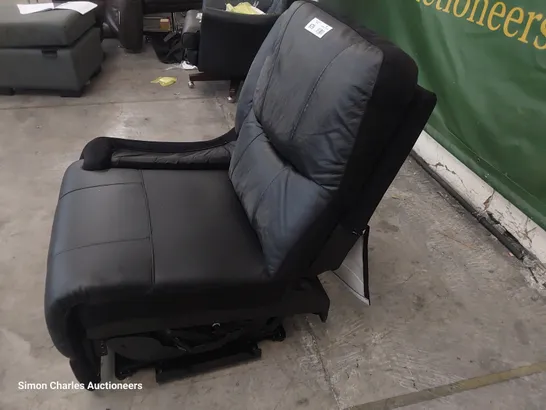 TITAN POWER RECLINING LH SECTION BLACK LEATHER 