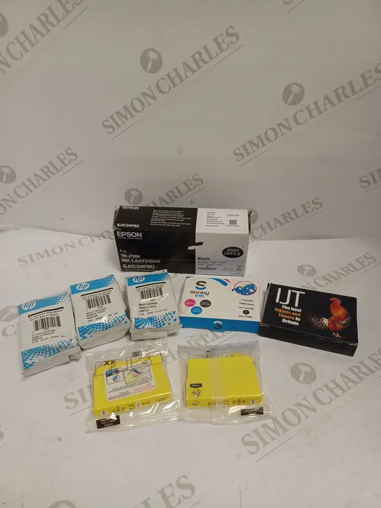 BOX OF APPROXIMATELY 15 ASSORTED PRINTER INK CARTRIDGES TO INCLUDE HP, EPSON, CANON ETC 