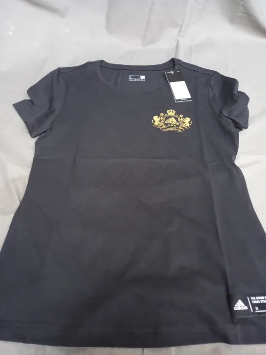 ADIDAS BLACK T-SHIRT - SMALL