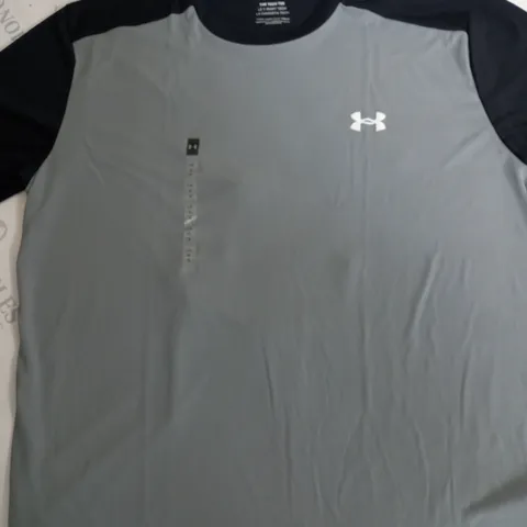 under armour blacl/grey tech tshirt-large