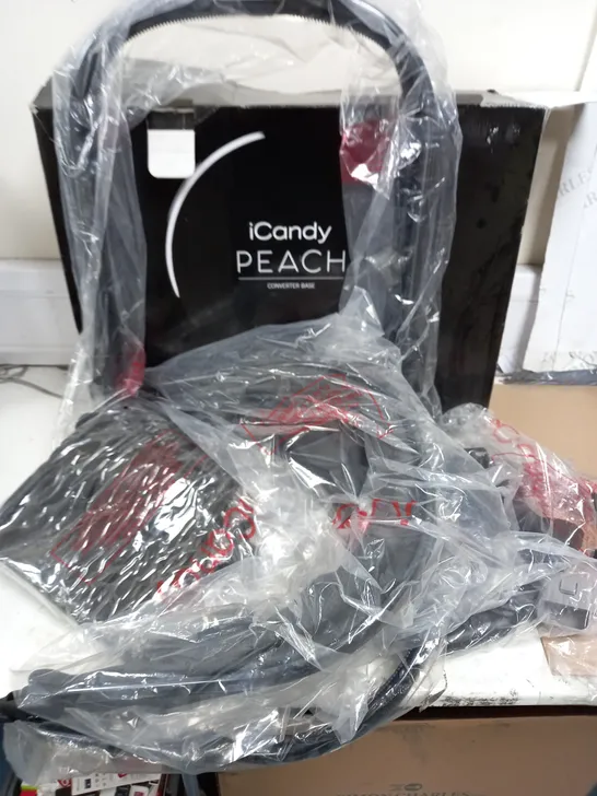 LARGE QUANTITY OF ASSORTED ITEMS TO INCLUDE ICANDY PEACH CONVERTER BASE, AIRSOFT GAS MAGAZINE, TACTICAL HEADLAMPS, CHARGE AND SYNC CABLES AND KEYBOARDS