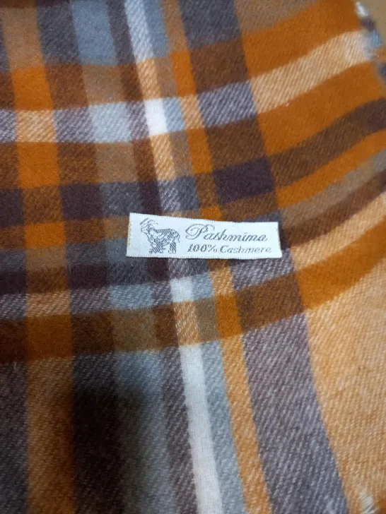 pashmina 100% cashmere checked blanket 