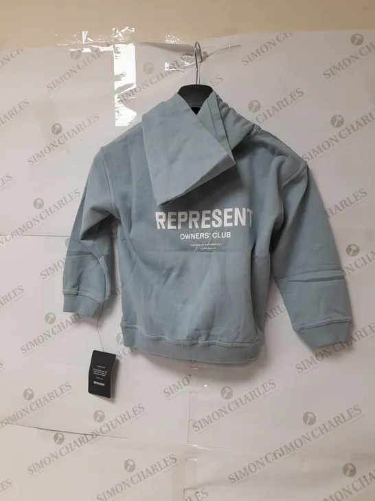 REPRESENT OWNER'S CLUB KIDS JERSEY HOODIE IN POWDER BLUE 4-5YRS