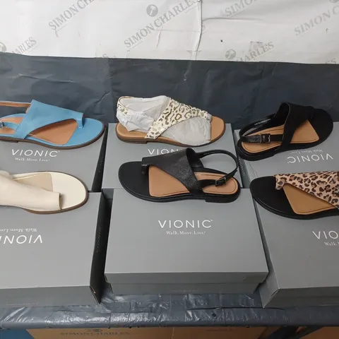 BOX OF APPROXIMATELY 6 ASSORTED PAIRS OF SANDALS IN VARIOUS STYLES AND SIZES 