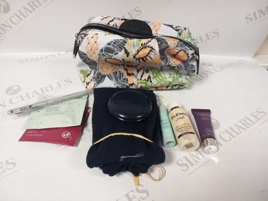 TEMPERLEY COSMETICS BAG AND 7 ASSORTED COSMETICS PRODUCTS