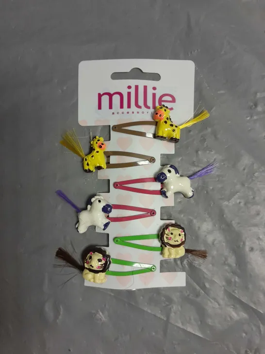 MILLIE ACCESSORIES X2 BOXES (APPROX 36 IN EACH) 6PK ANIMAL HAIR CLIPS WITH TAILS