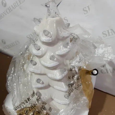 MR CHRISTMAS 12" GLITTER SNOWY NOSTALGIC TREES - WHITE