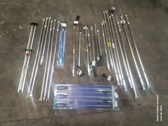 SELECTION OF MECHANICS TOOLS TO INCLUDE BOLT BREAKER BARS, LARGE SCREWDRIVER SET, ETC.