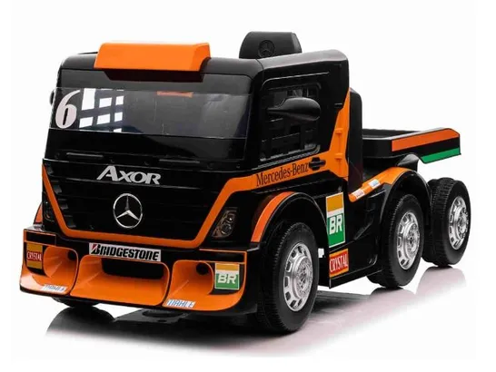 BRAND NEW BOXED 24V MERCEDES AXOR WITH TRAILER KIDS RIDE ON LORRY – ORANGE(2 BOXES)