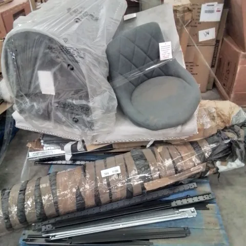 PALLET CONTAINING VARIOUS FURNITURE PARTS AND ACCESSORIES ETC.