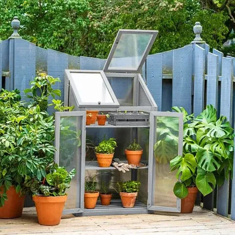 NEO GREY MINI GROWHOUSE GREENHOUSE COLD FRAME - MODEL 1