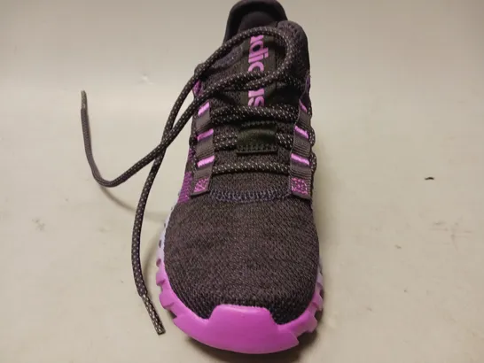 BOXED PAIR OF ADIDAS KAPTIR FLOW KIDS SHOES INJ PURPLE MULTI UK SIZE 12