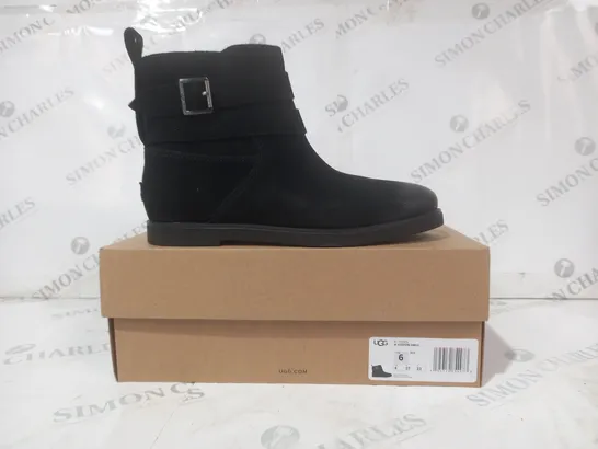 BOXED PAIR OF UGG JOSEFENE ANKLE BOOTS IN BLACK UK SIZE 4