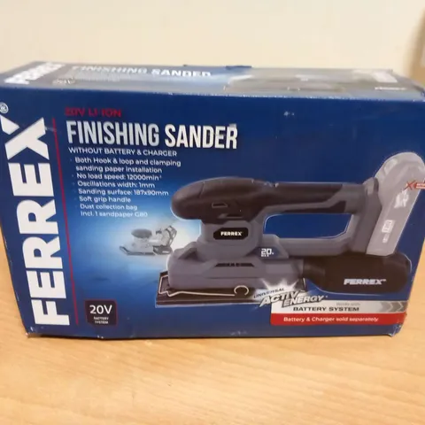 BOXED FERREX 20V LI-ION FINISHING SANDER