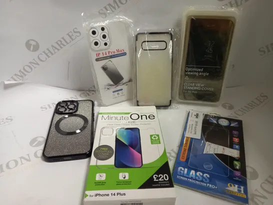 BOX OF APPROX 15 ITEMS INCLUDING ASSORTED PHONE CASES AND CABLES FOR VARIOUS MODELS