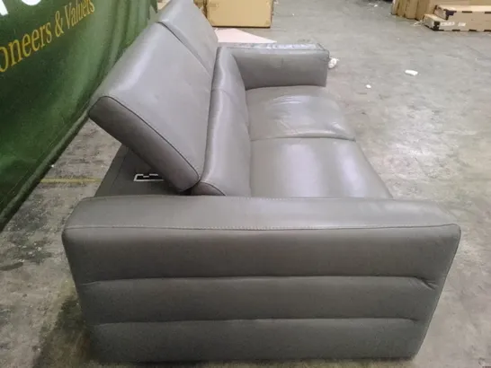 2 SEATER SOFA - GREY LEATHER