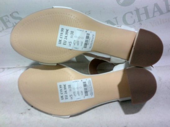 pair of white high heels (white leather), size 5 uk (38 eu)